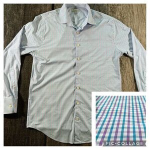 Peter Millar Summer Comfort Performance Mens Medium Long Sleeve Button Down